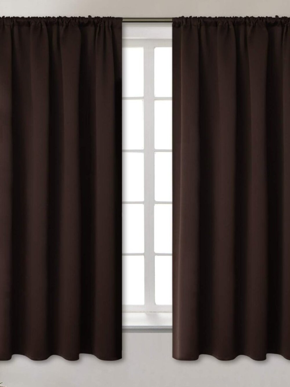 Brown Blackout Curtains 63 Inch Length, Room Darkening Drapes